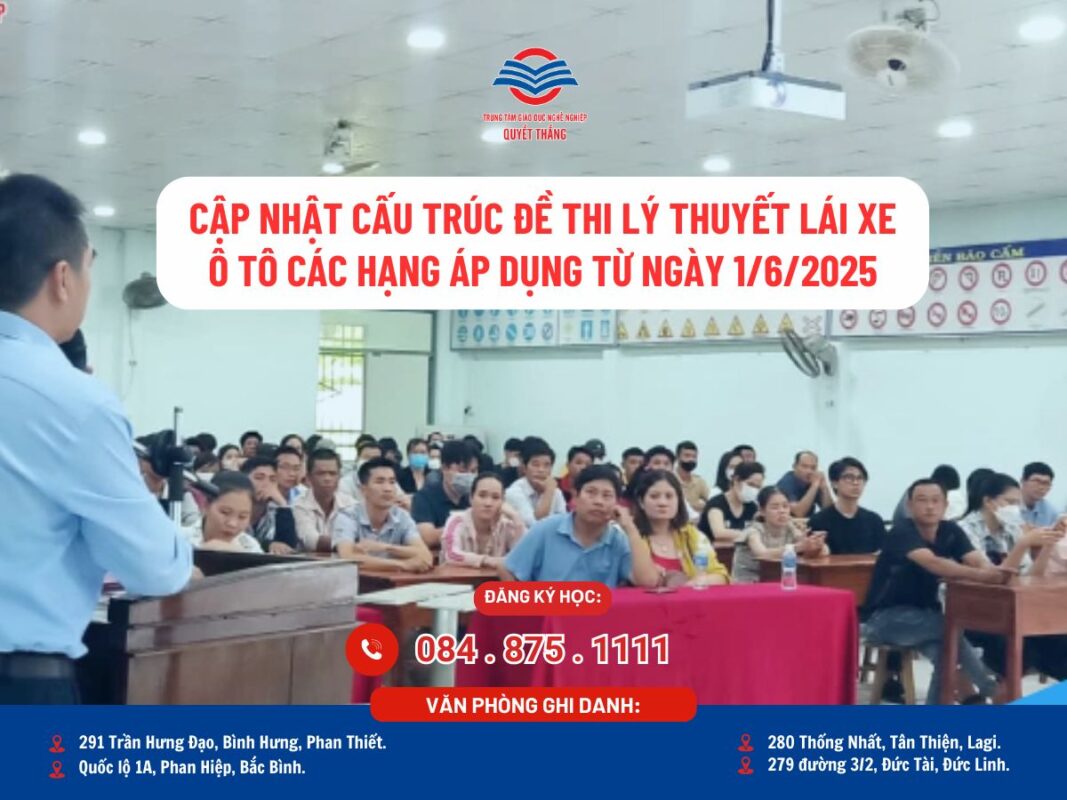 cấu trúc đề thi lý thuyết xe ô tô các hạng