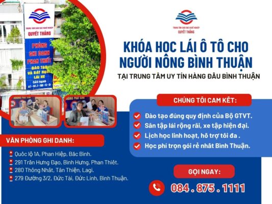 khóa học lái ô tô cho người nông Bình Thuận